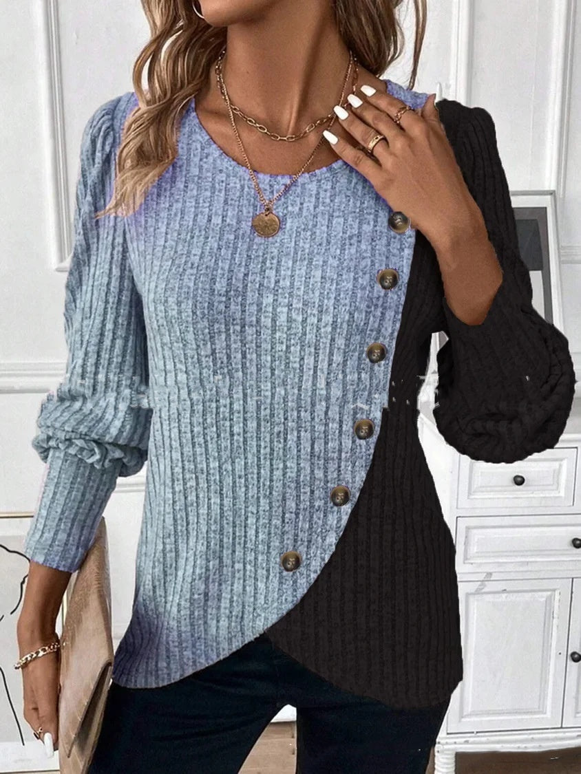 Pulle col rond multicolore Sunken Stripe