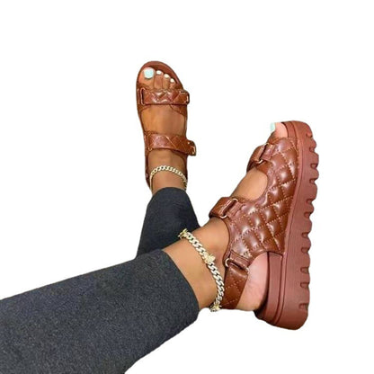Sandales à plateforme à fermeture Velcro