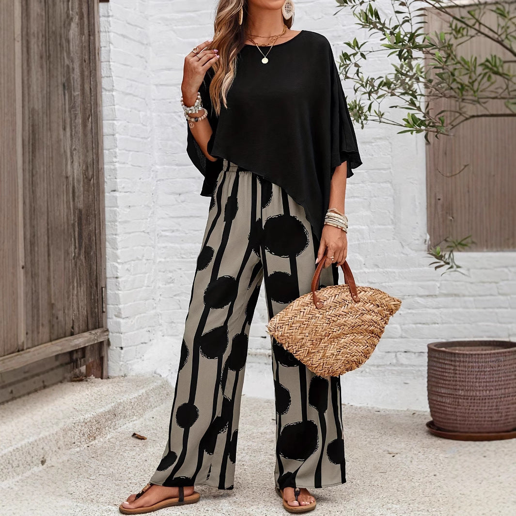 Costume pantalon femme décontracté d’été