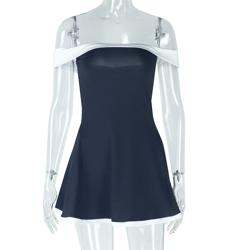 Robe d’Été Patchwork Noir et Blanc