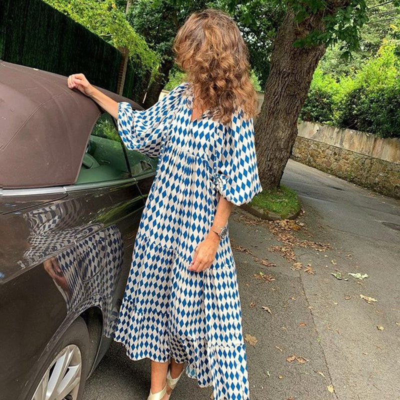 Robe Bohème d'Été Imprimée Vintage