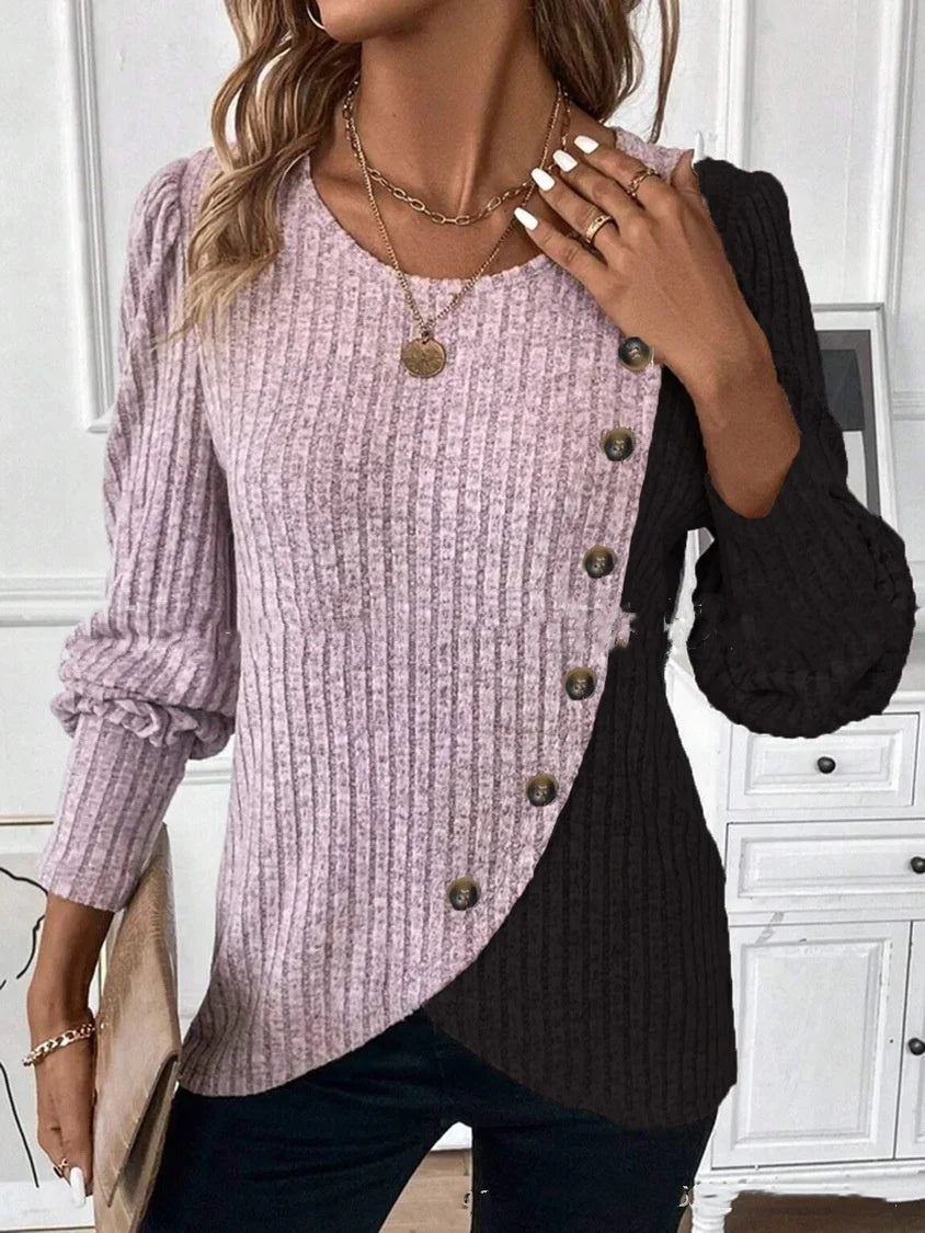 Pulle col rond multicolore Sunken Stripe